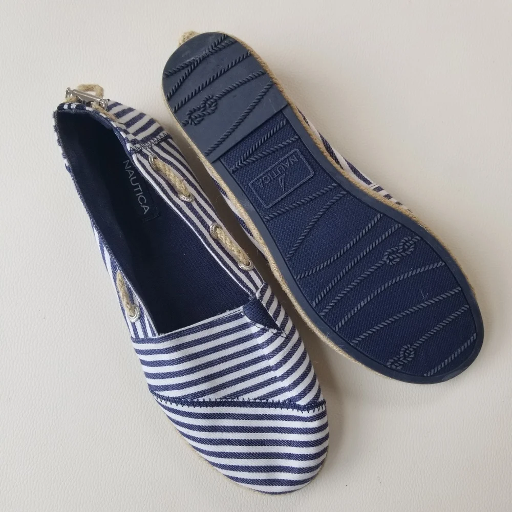 Nautica - Rudder 2 - blue & white striped espadrilles